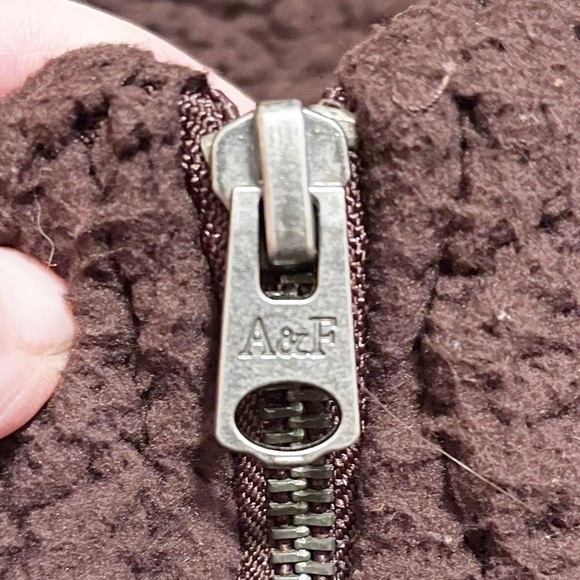 A&F Abercrombie & Fitch Half Zip Pullover Sherpa Jacket Maroon Women’s Size L - Picture 6 of 8